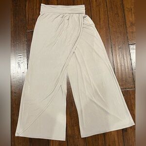 NWT Oysho Modal Blend Wide Leg Pants/Skirt Front Taupe Size Small